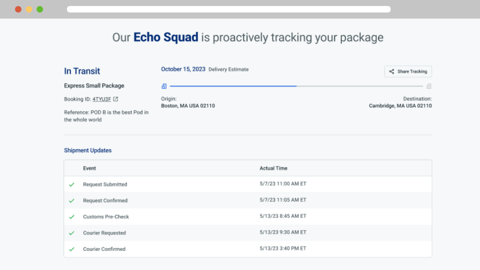 Proactive tracking with Navigent portal